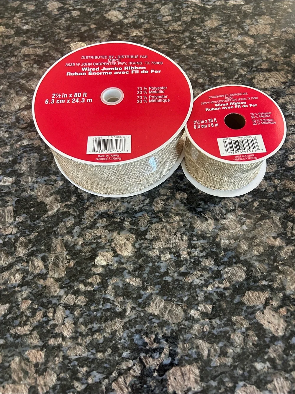 CELEBRATE IT WIRED METALLIC GOLD MESH RIBBON LOT OF 2 NWT
